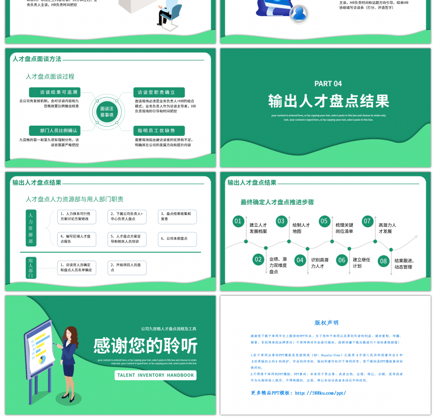 人力资源九宫格人才盘点管理手册PPT模板