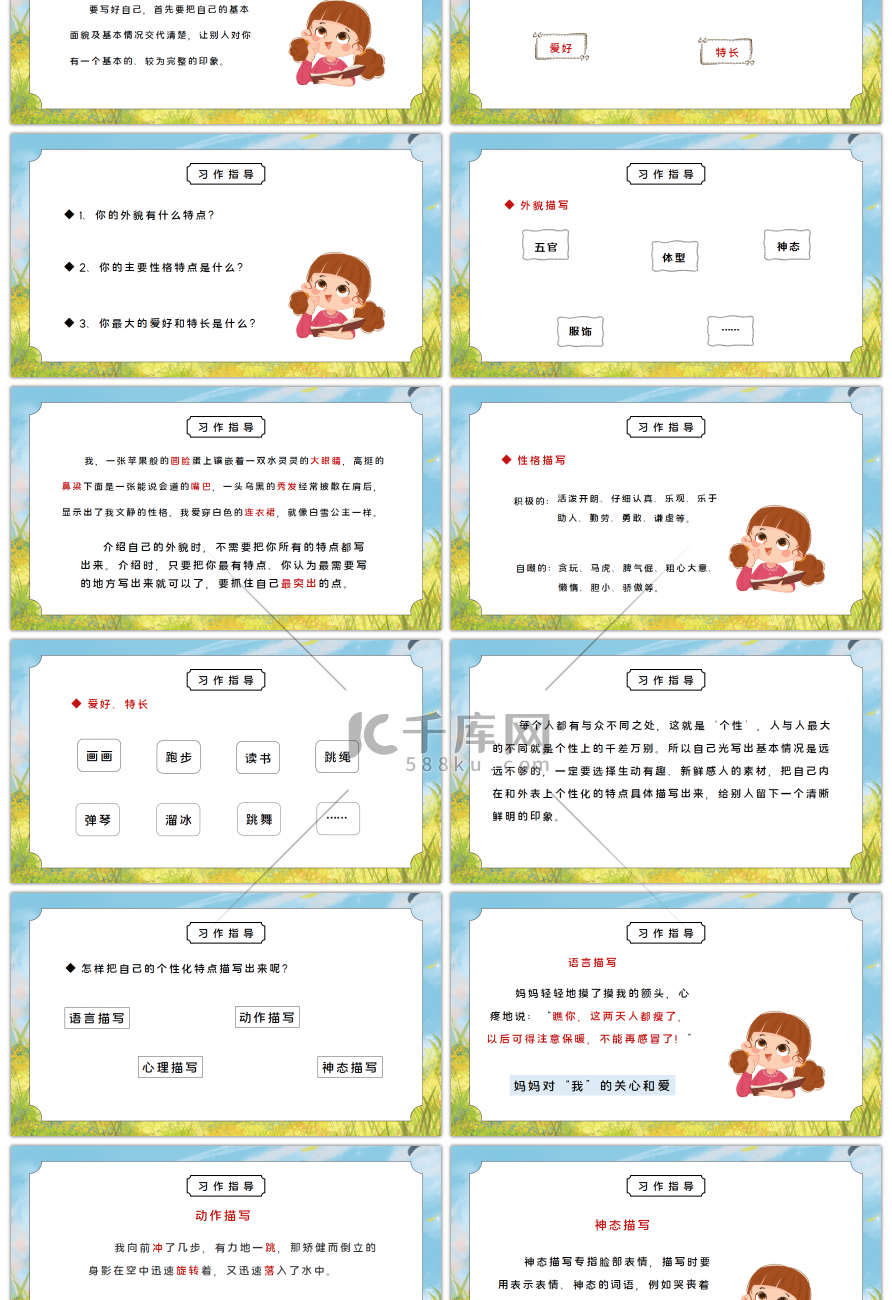 部编版四年级语文下册习作《我的自画像》PPT课件