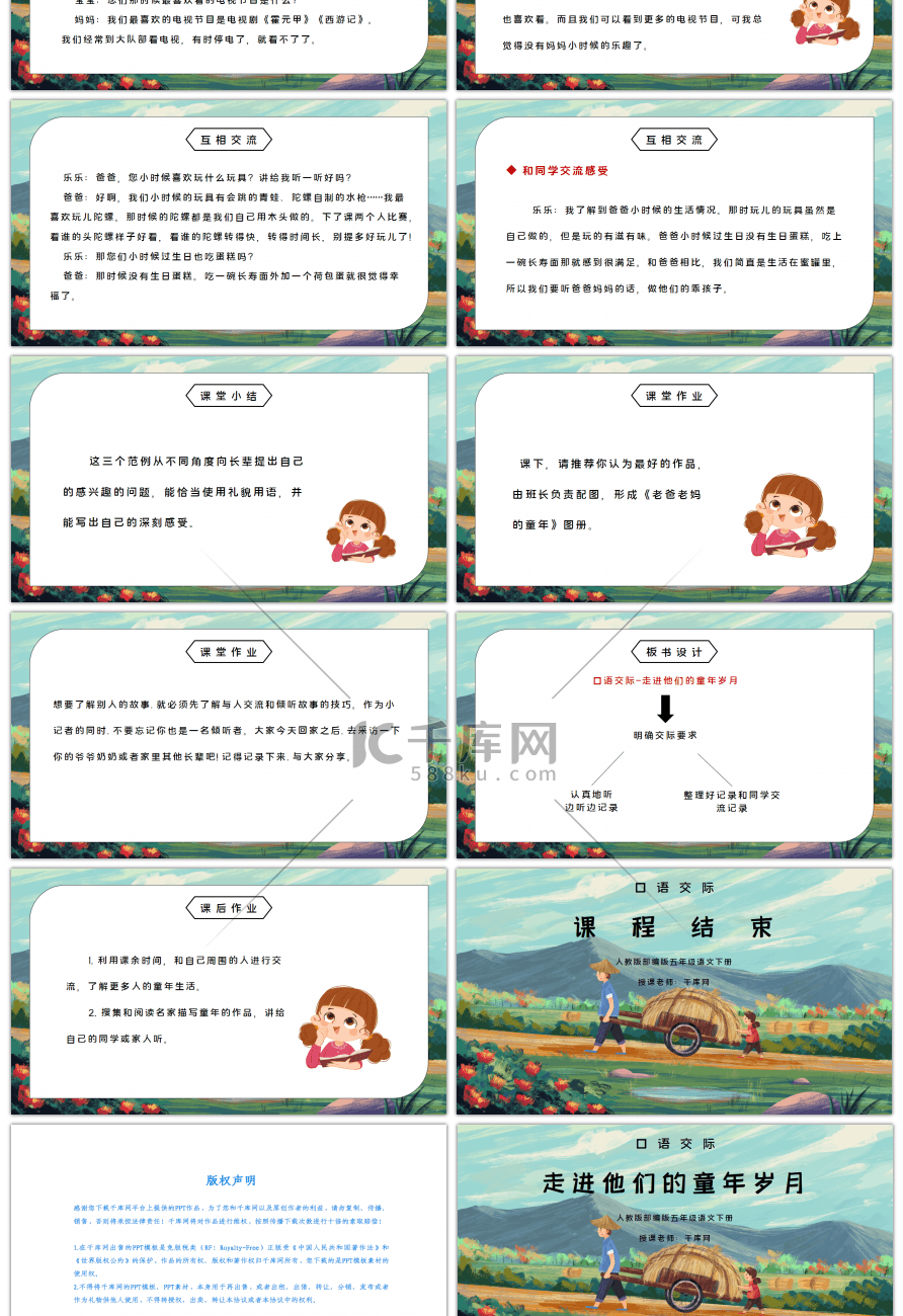 部编版五年级语文下册口语交际《走进他们的童年岁月》PPT课件