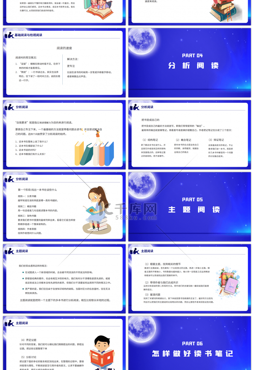 蓝色世界读书日阅读指导培训PPT模板