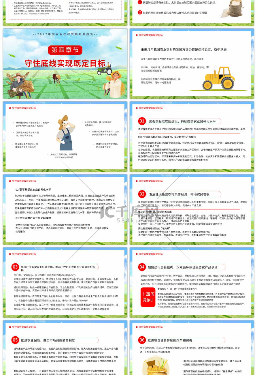 绿色保障农业农村优先发展报告PPT模板