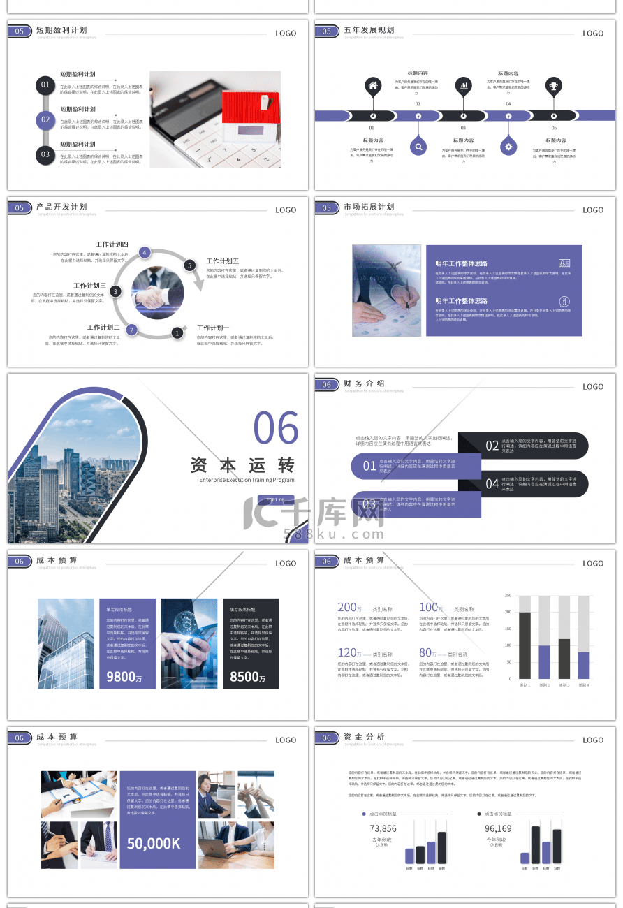 紫色商业计划书商务PPTT模板