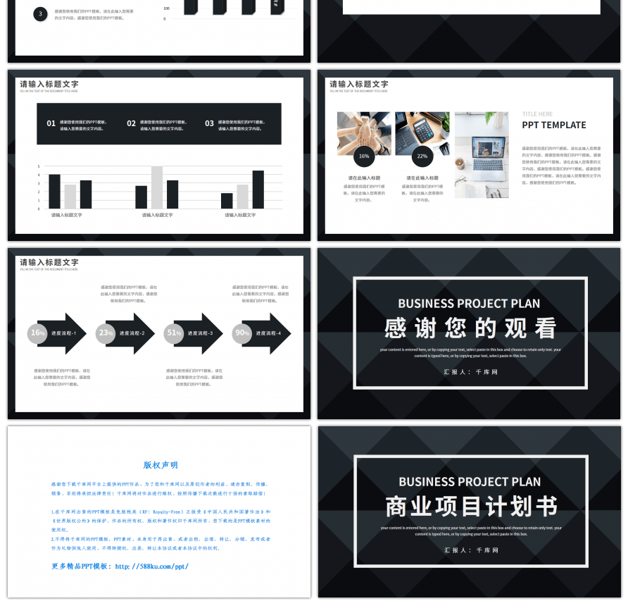 黑色大气商务风商业项目计划书PPT模板