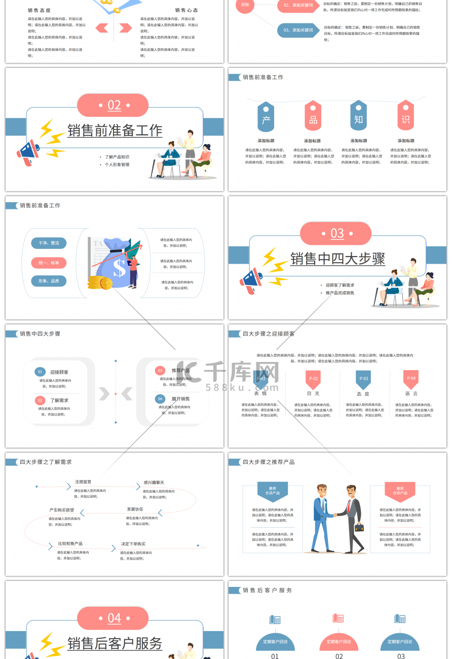 蓝色创意销售人员技巧培训PPT模板