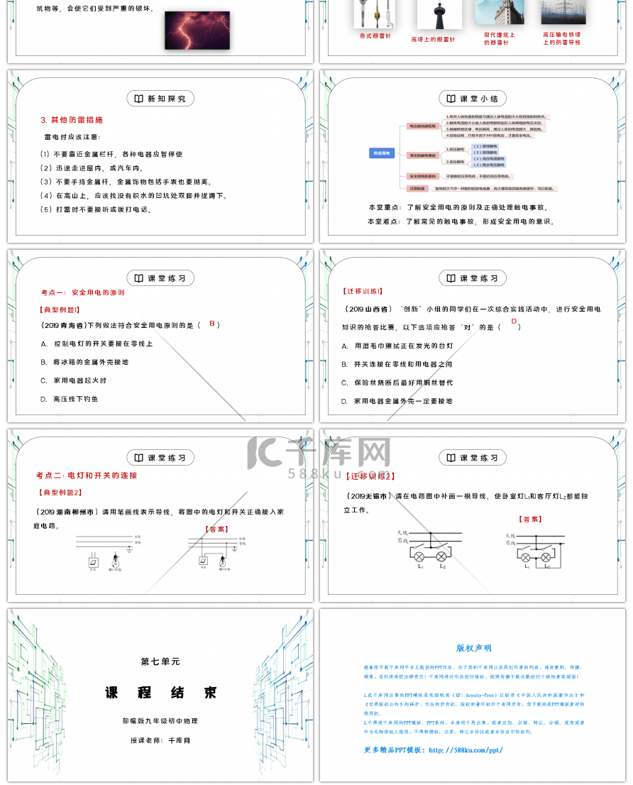 人教版九年级物理第七单元《生活用电-安全用电》PPT课件