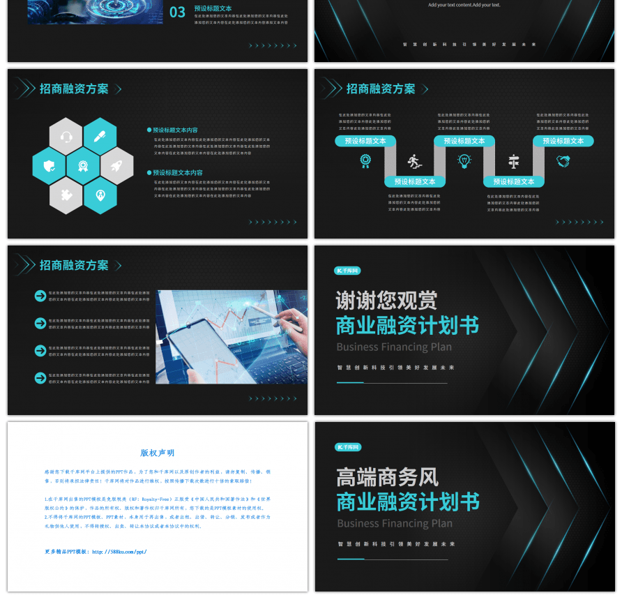 高端商务风商业融资计划书