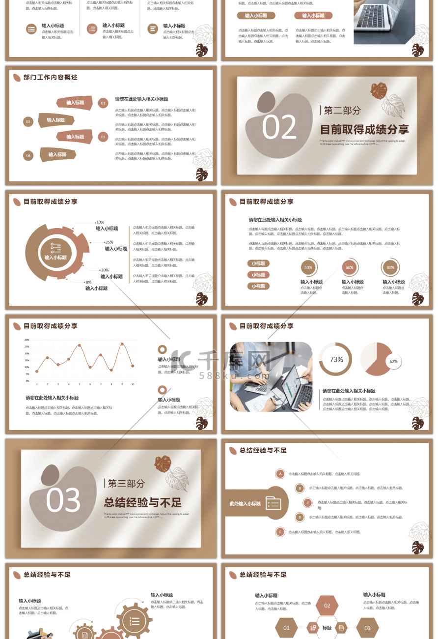 简约莫兰迪风部门述职报告PPT模板