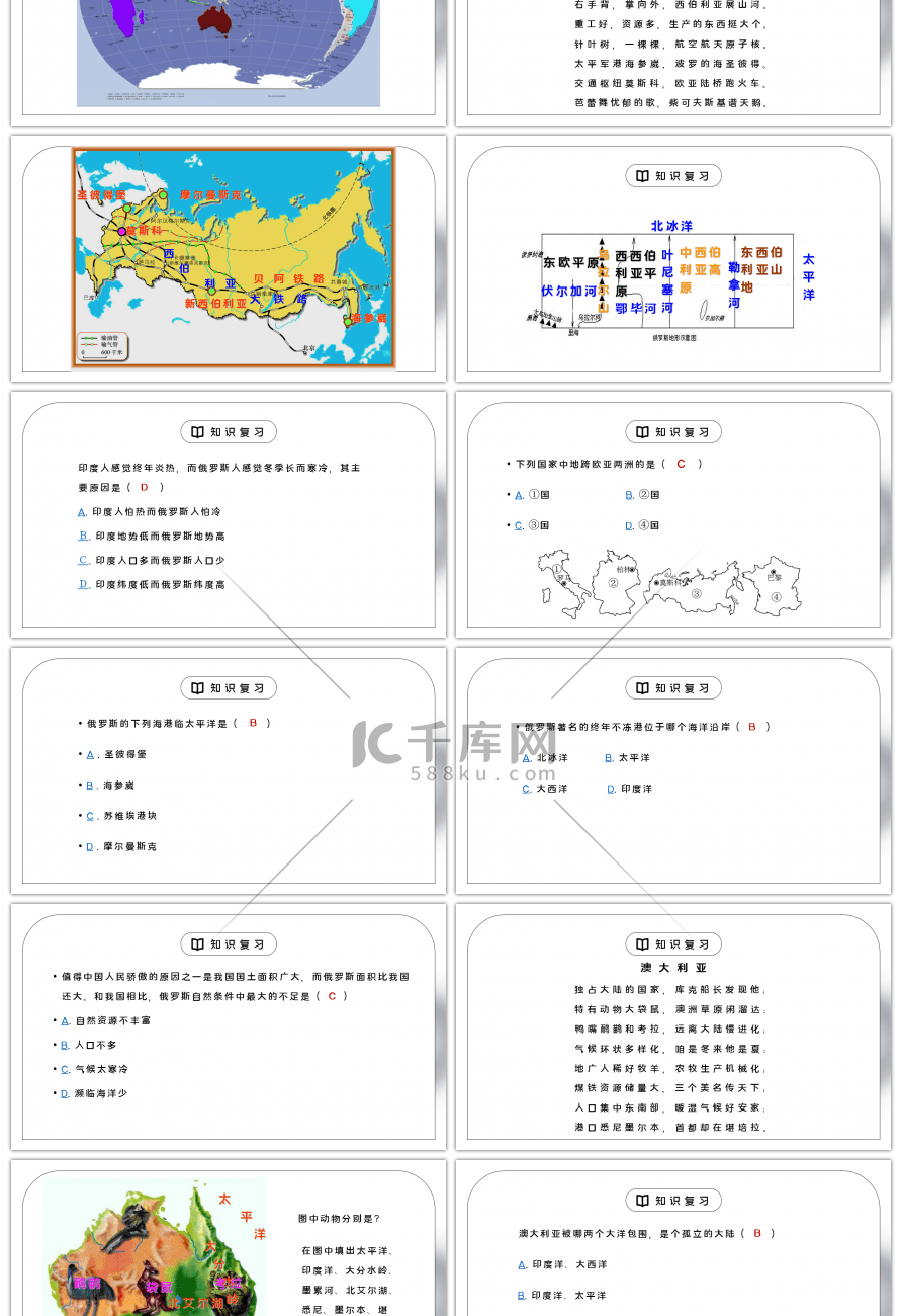 人教版七年级地理下册第六单元《七年级地理下册总复习3》PPT课件