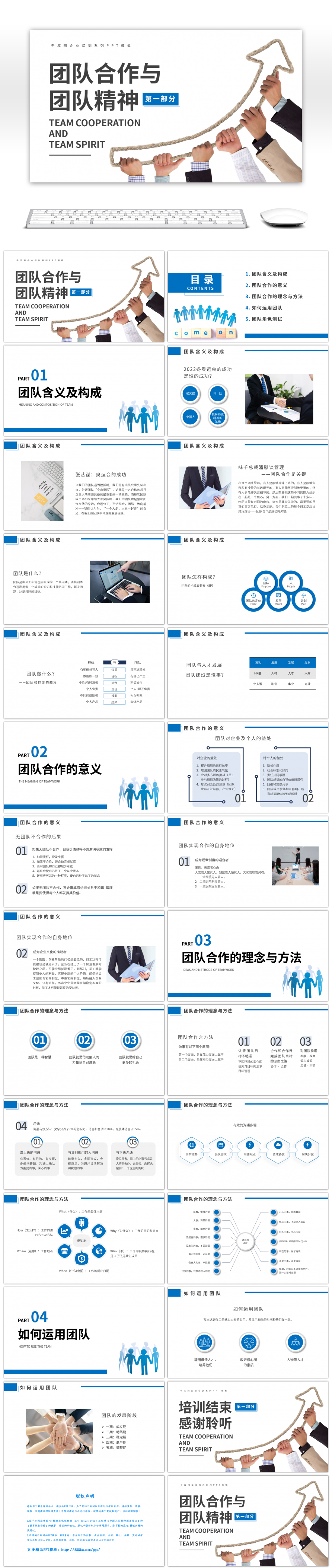 团队合作精神企业培训第一部分PPT模板