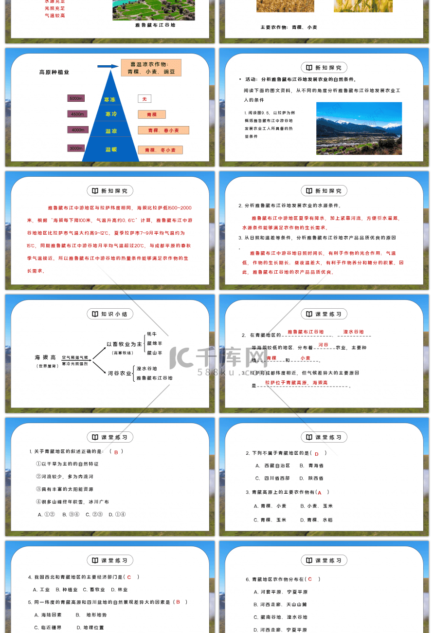 人教版八年级地理下册第五单元《青藏地区-自然特征与农业》第二课时PPT课件