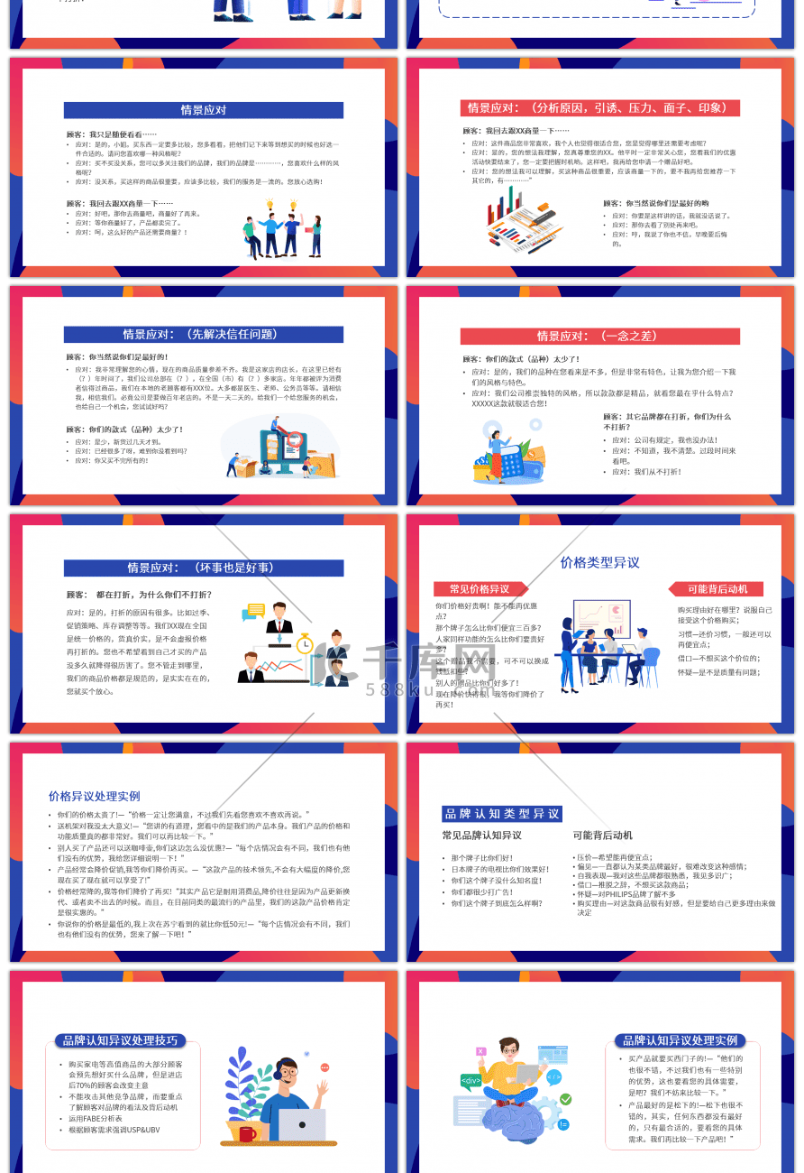 蓝色创意导购员销售技巧培训PPT模板