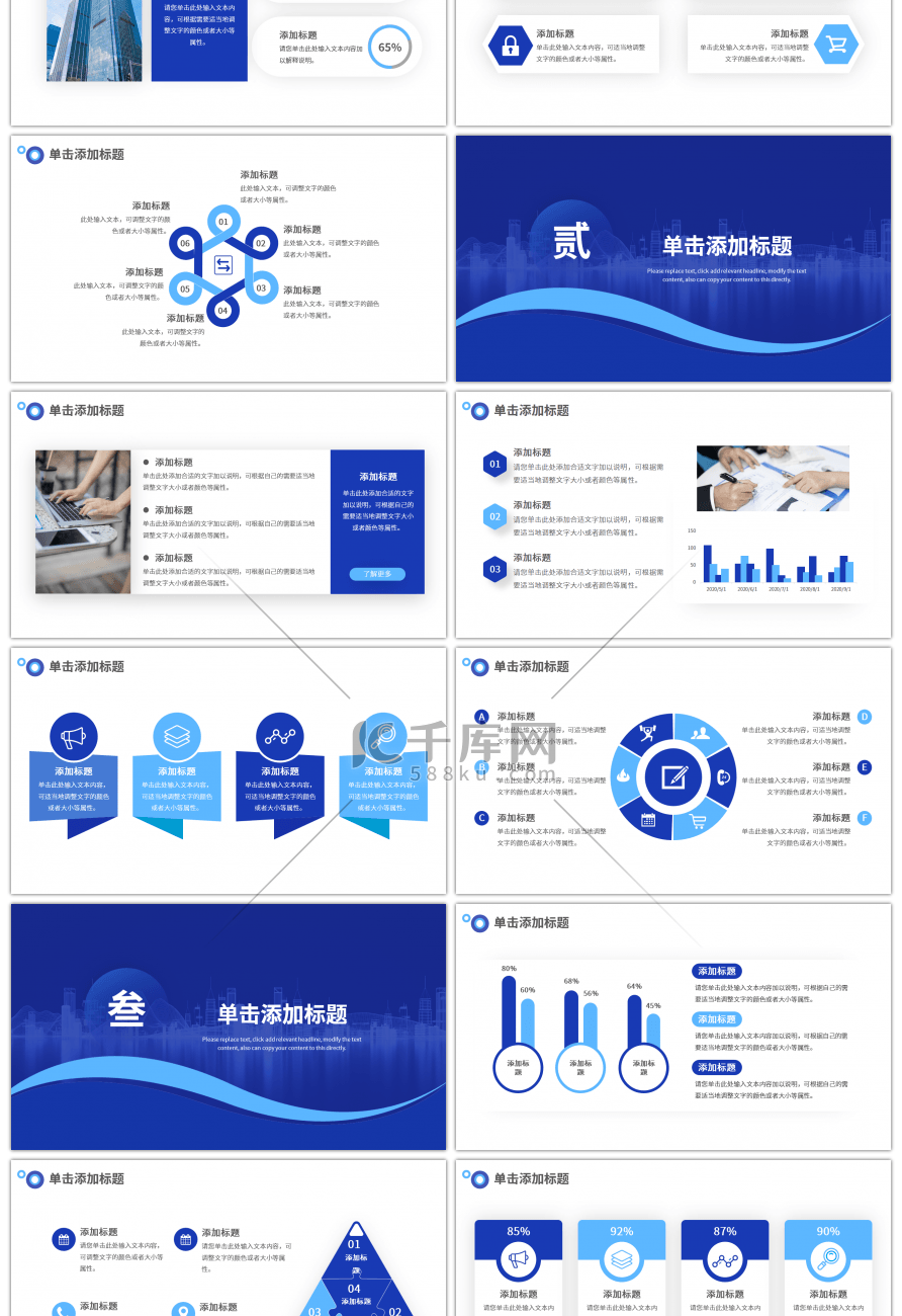 蓝色商业分析报告PPT模板