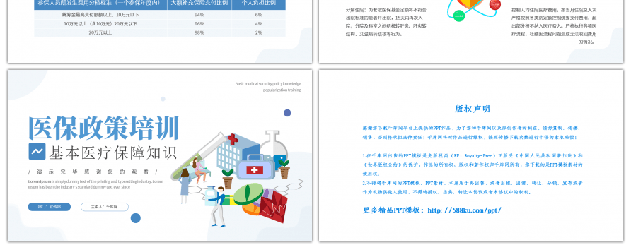 蓝色医疗简约扁平医保政策培训基本医疗保障