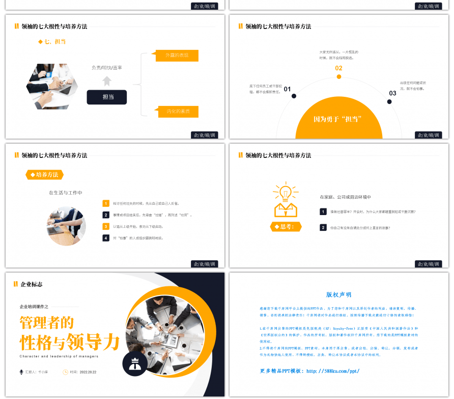 商务企业培训之管理者的性格和领导力PPT模板