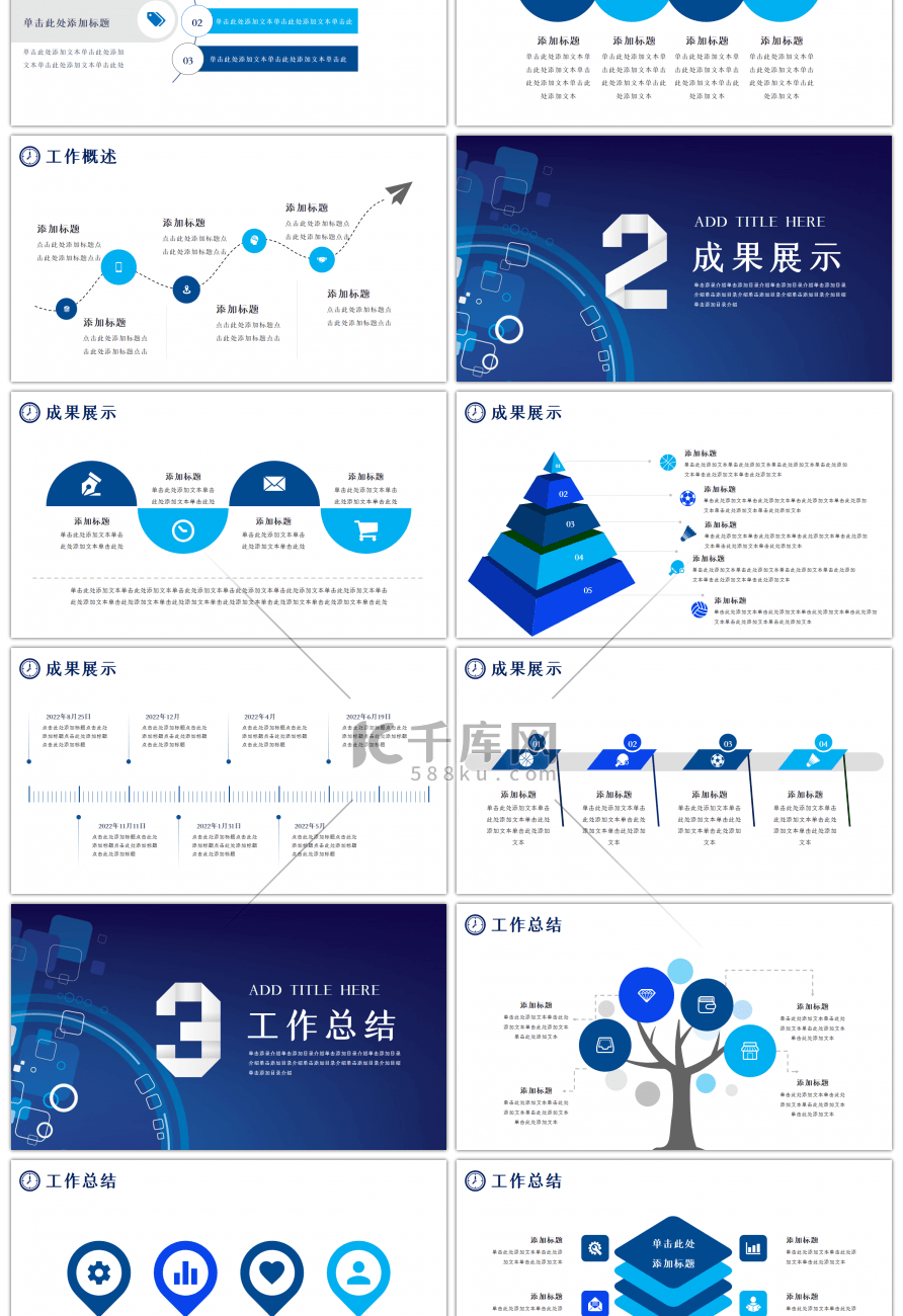 蓝色商务述职报告PPT模板