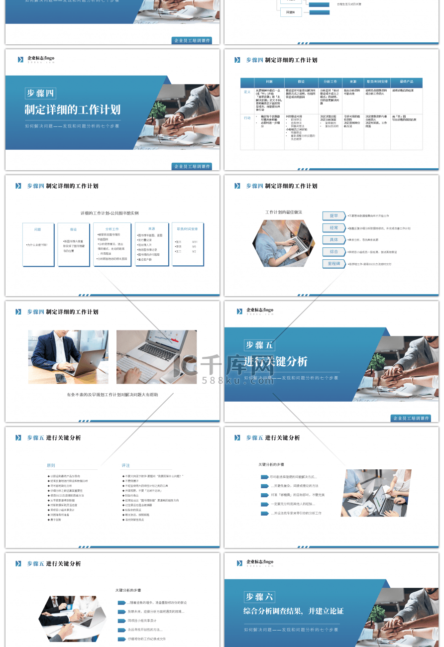 大气商务企业员工培训如何解决问题7个步骤PPT
