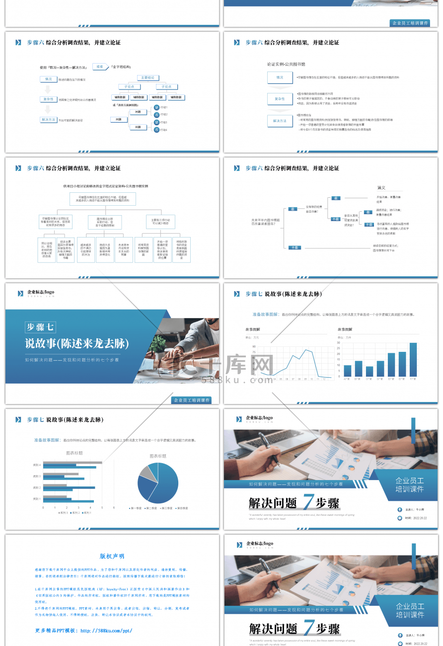 大气商务企业员工培训如何解决问题7个步骤PPT