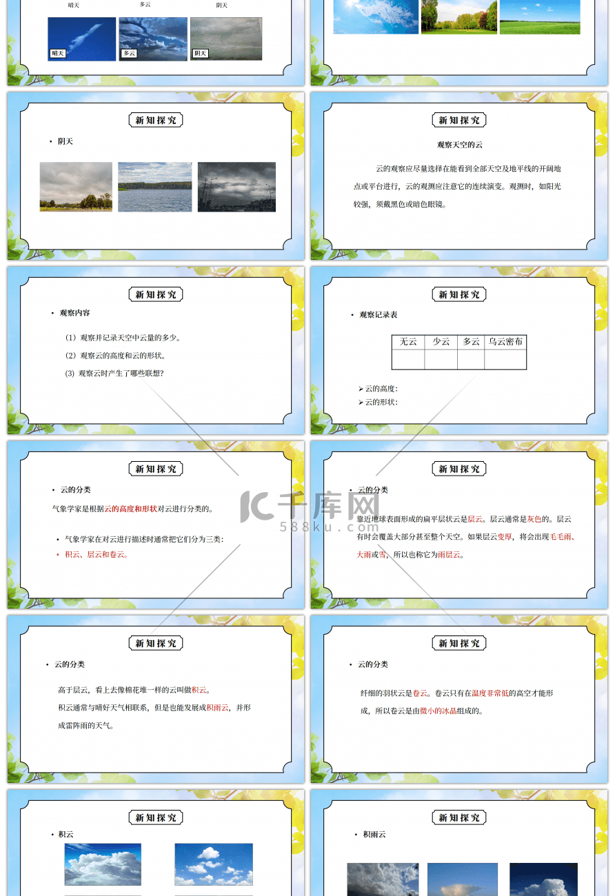 教科版四年级科学上册第一单元《天气-云的观测》PPT课件