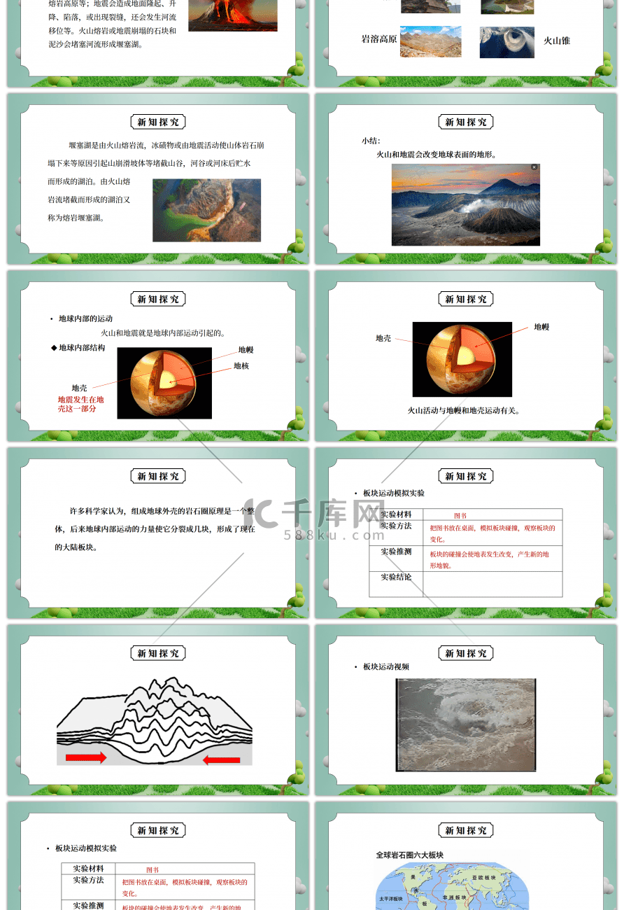 教科版五年级科学上册第三单元《地球表面及其变化-地球内部运动引起的地形变化》PPT课件