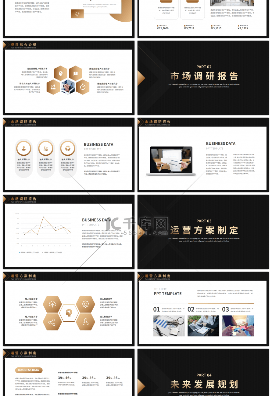 黑金大气商务风商业项目计划书PPT模板