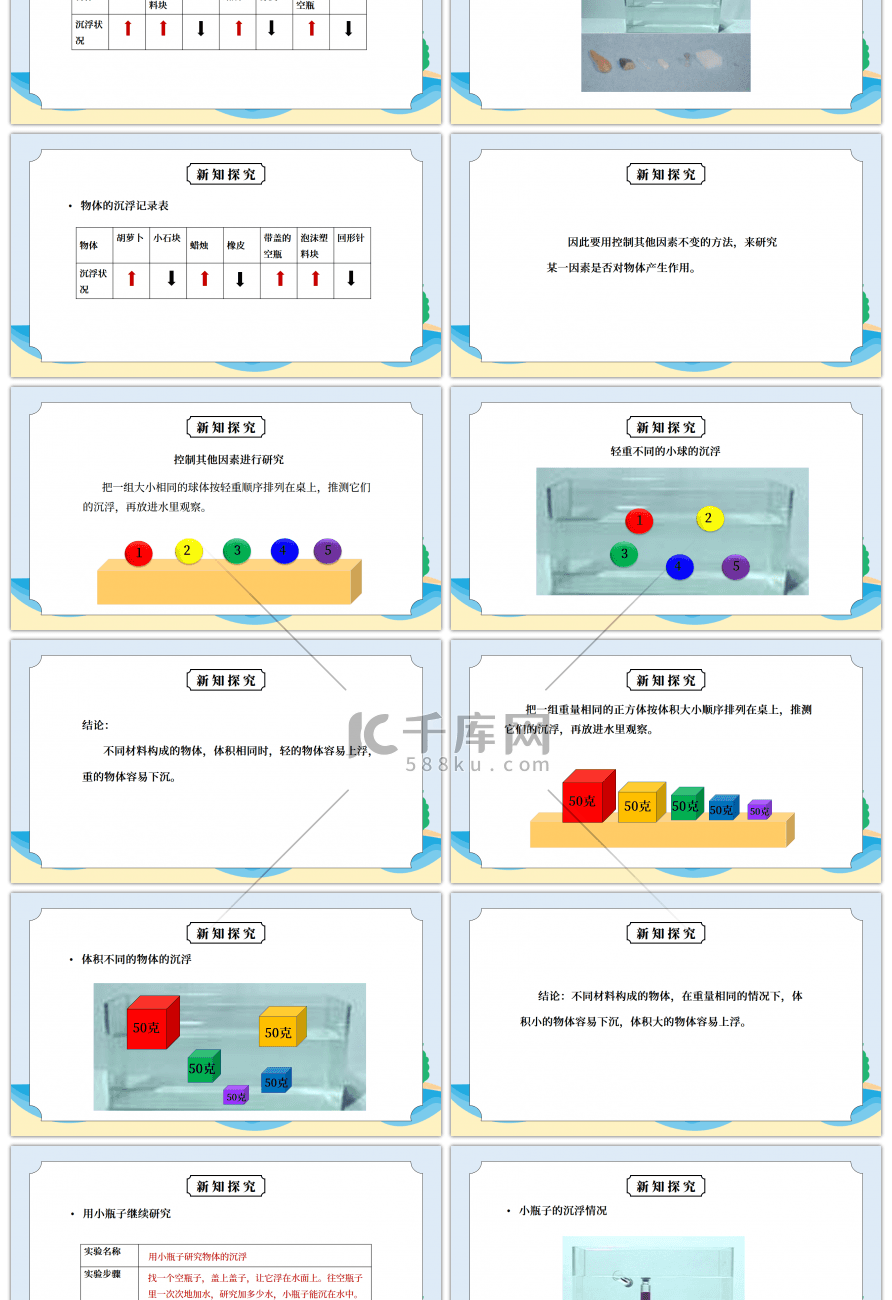 教科版五年级科学下册第一单元《沉和浮-沉浮与什么因素有关》PPT课件