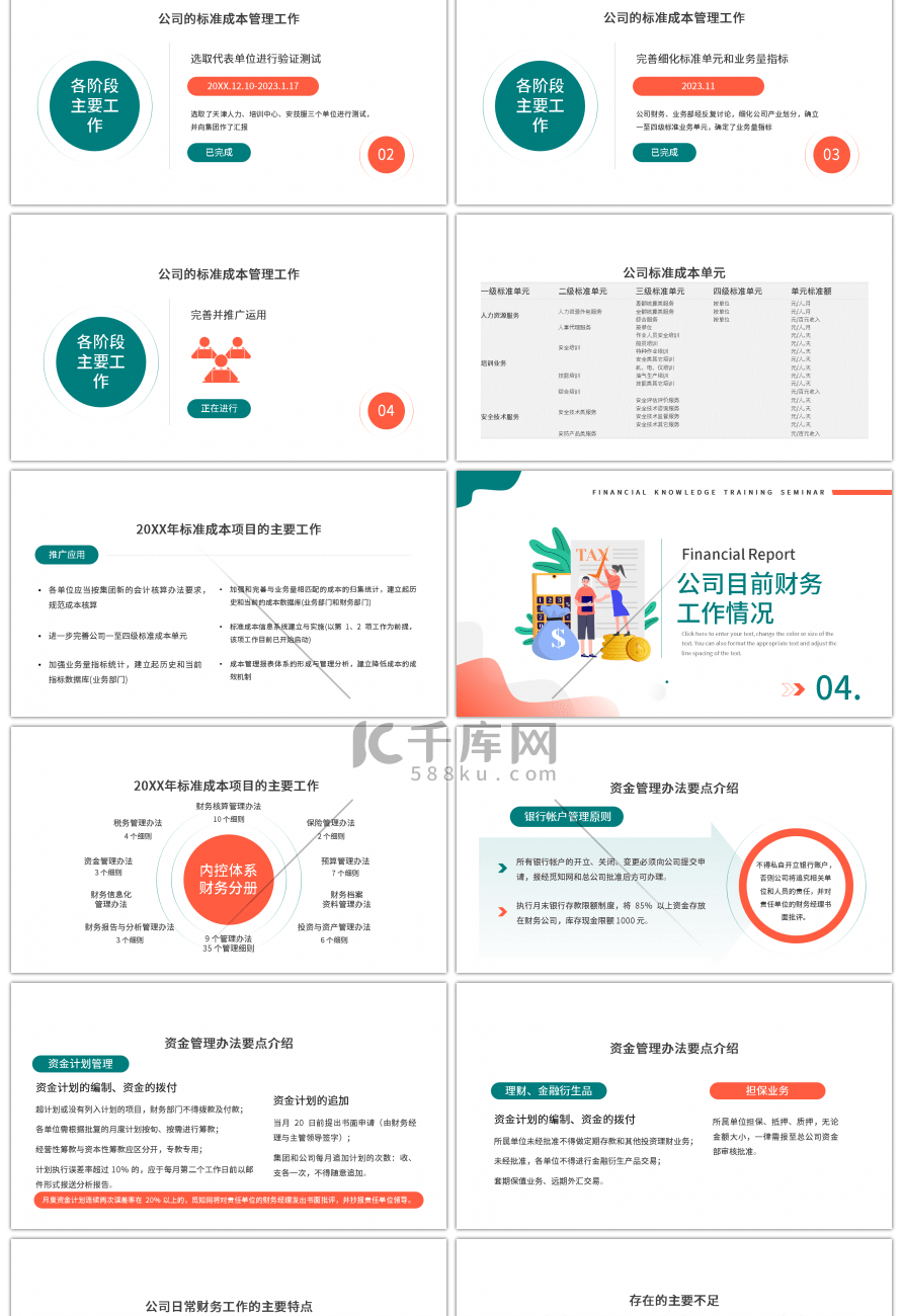 彩色扁平财务知识培训讲座PPT模板