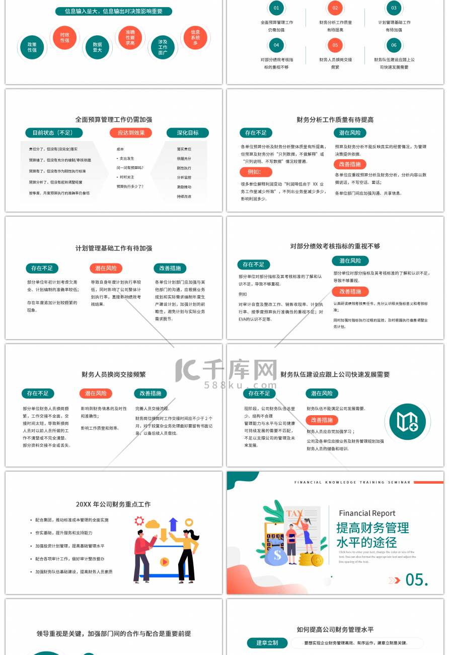 彩色扁平财务知识培训讲座PPT模板