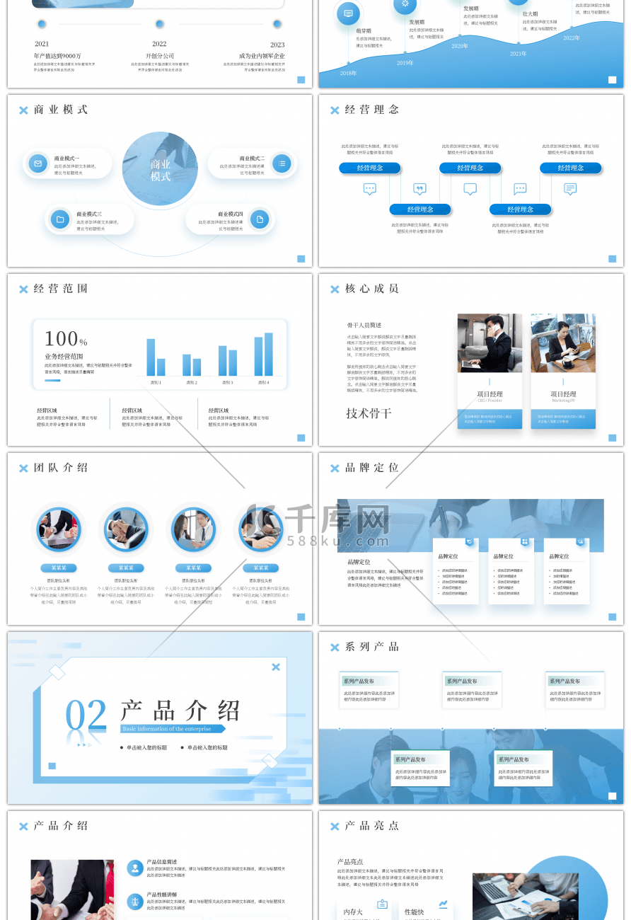 蓝色简约科技畅享未来PPT模板