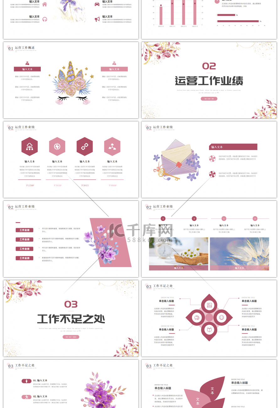 紫色小清新运营年终汇报PPT模板