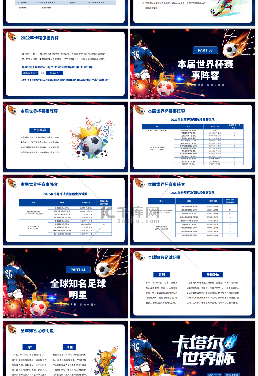 简约炫酷风2022卡尔塔世界杯PPT模板