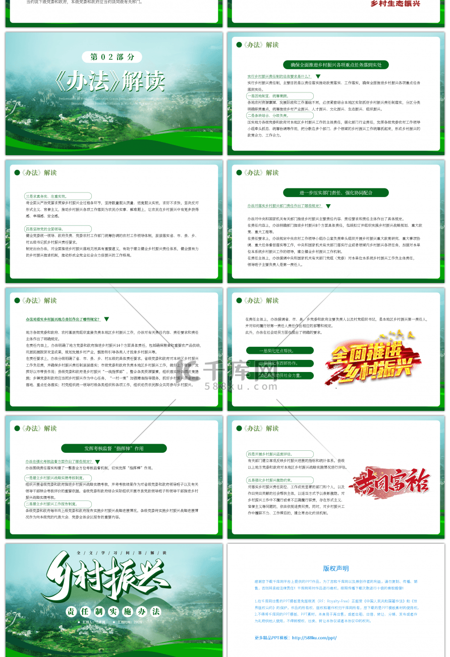 绿色乡村振兴责任制实施办法PPT模板