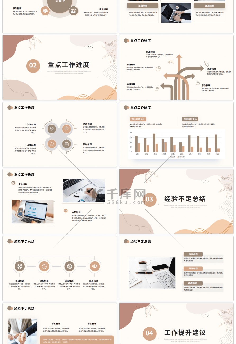 莫兰迪小清新部门工作汇报ppt模板