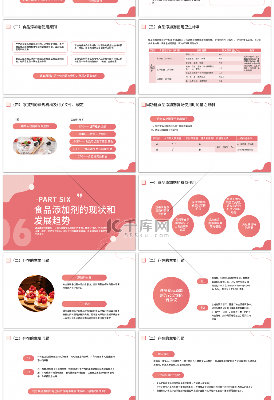 粉色简约食品添加剂食品生物化学课程PPT