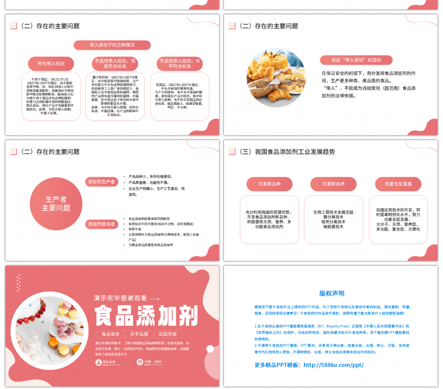 粉色简约食品添加剂食品生物化学课程PPT