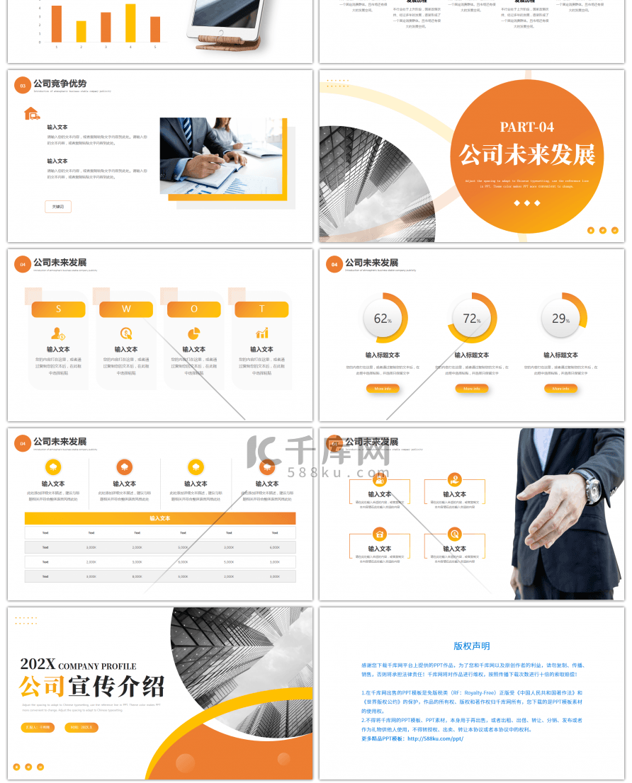 橙色商务公司介绍宣传PPT模板