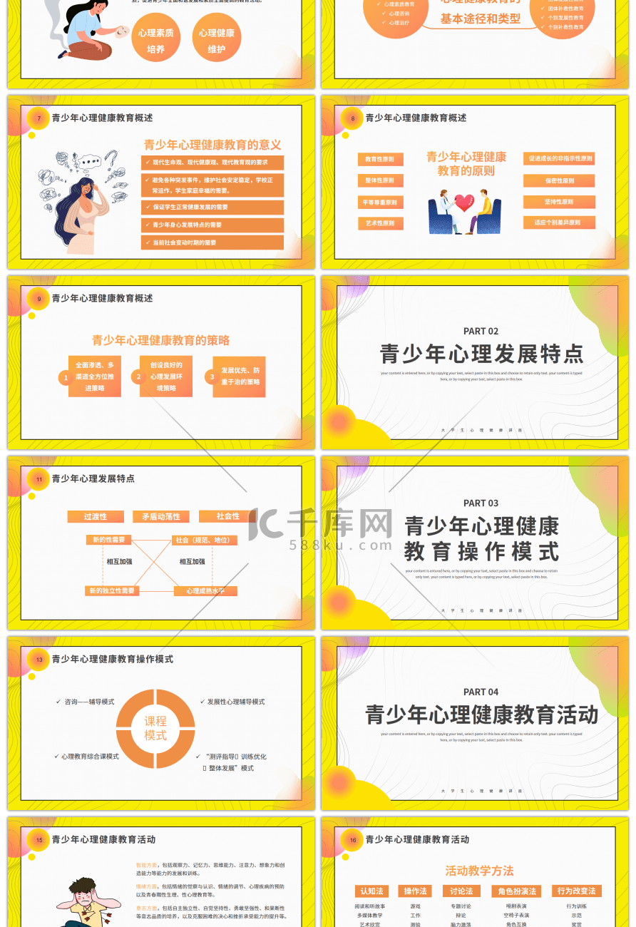 学生心理健康培训讲座PPT模板