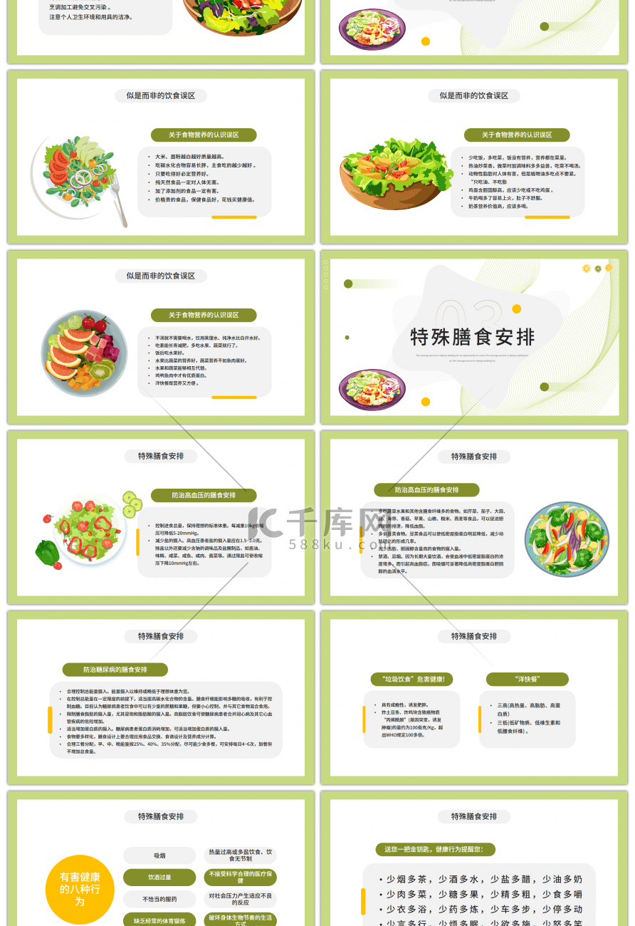 绿色简约清新全民营养周知识专题讲座PPT