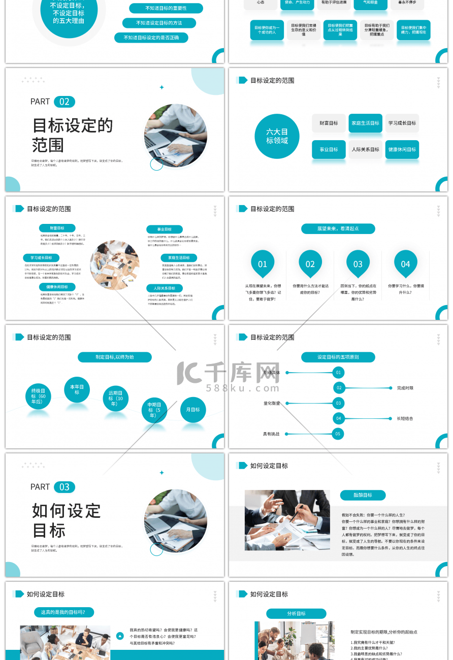 绿色商务培训如何做好目标管理PPT模板