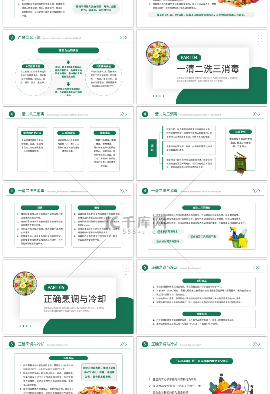 绿色简约食品安全培训食品安全宣传周PPT