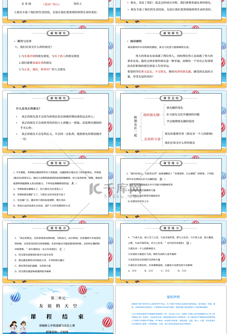 部编版七年级道德与法治上册第二单元友谊的天空《友谊与成长同行-和朋友在一起》PPT课件