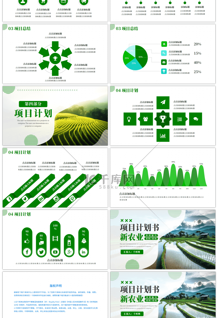 绿色农业项目计划书PPT模板