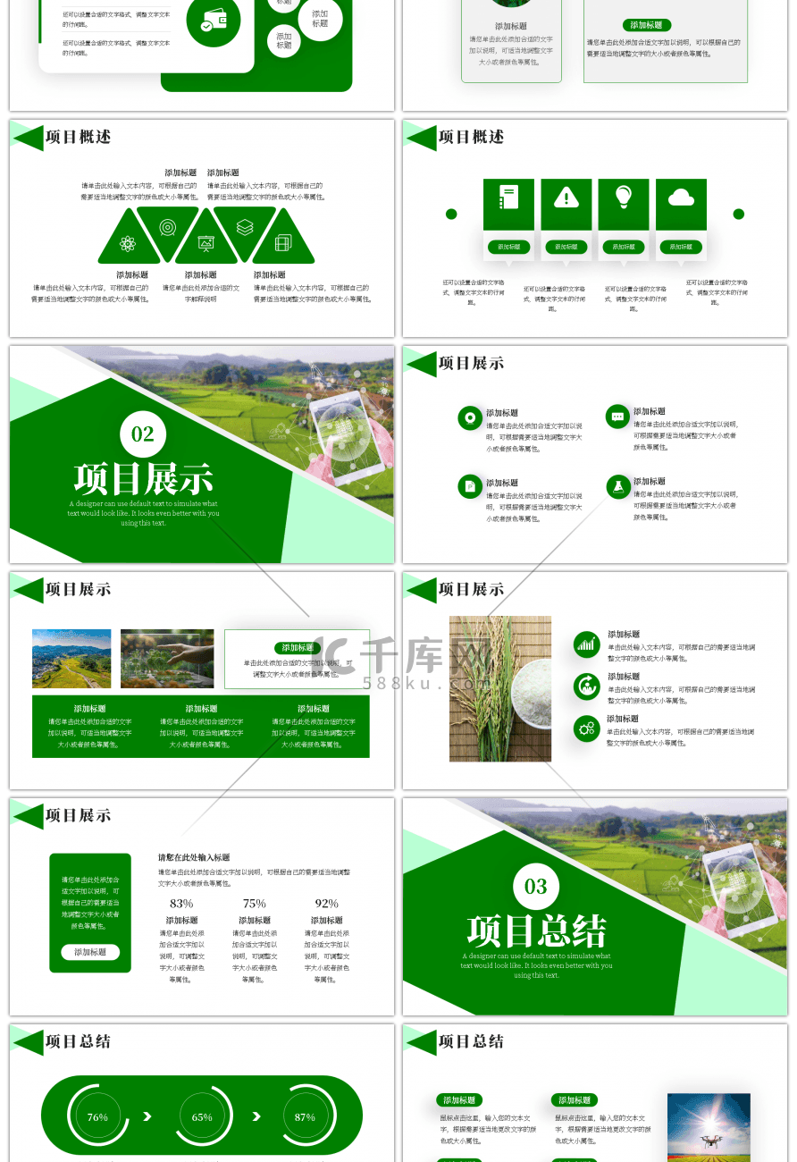 绿色大气农业项目计划书PPT模板