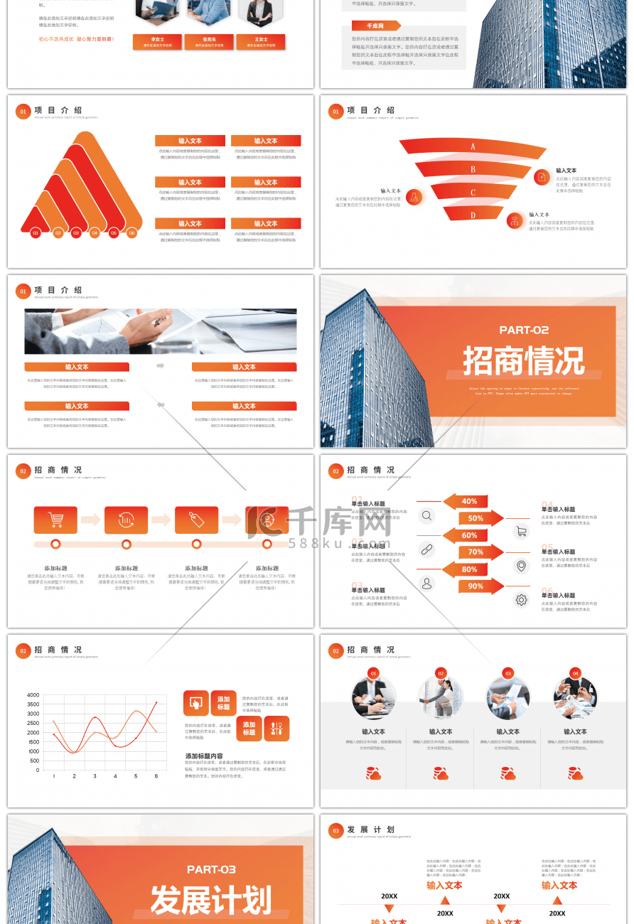橙色大气商业计划书PPT模板