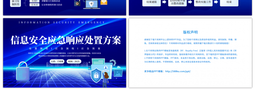 蓝色信息安全应急响应处置方案PPT模板