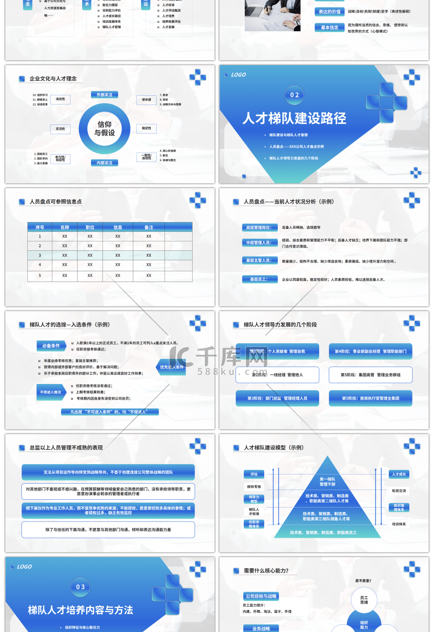 商业渐变企业培训团队建设PPT模板