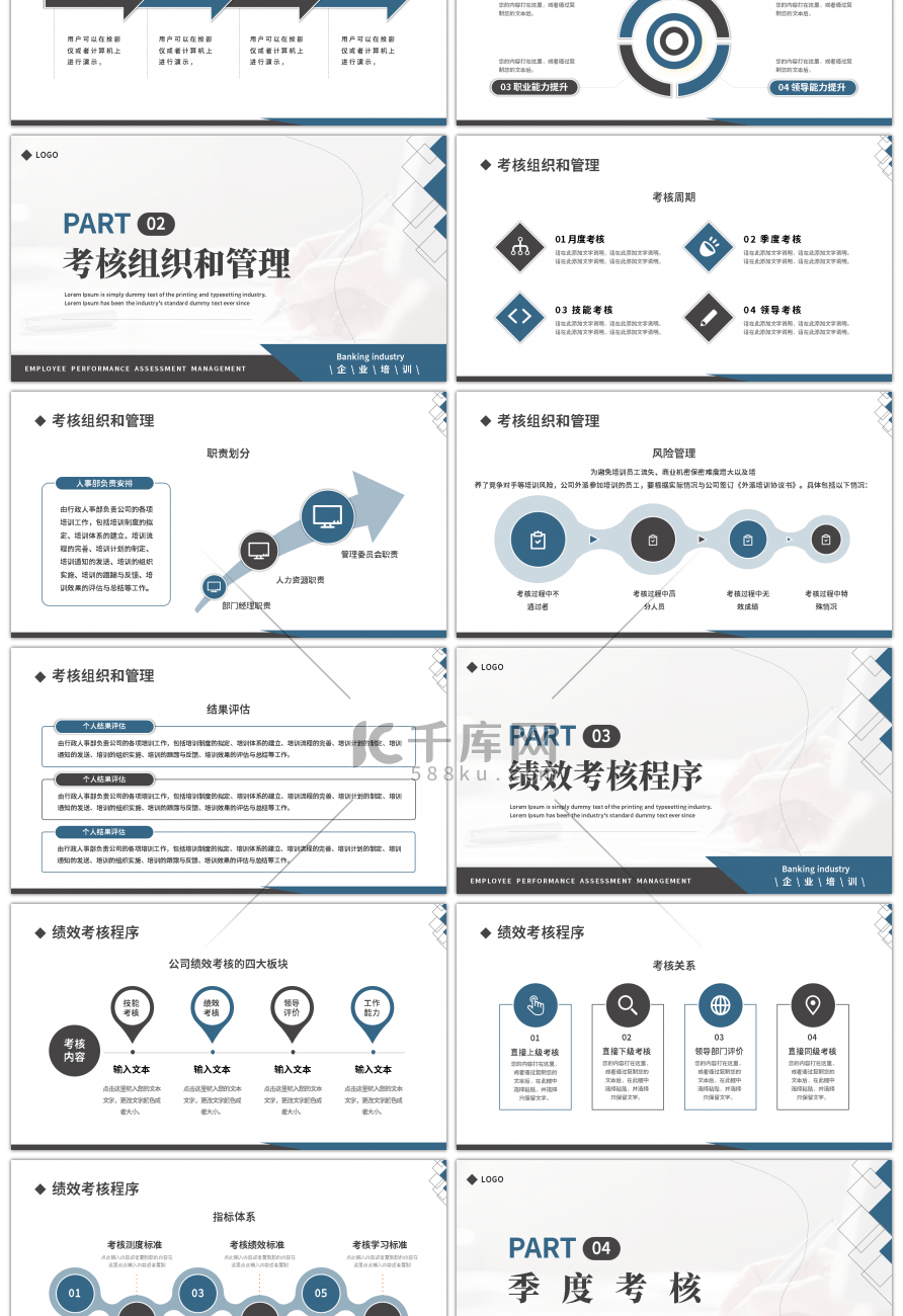 简约创意企业员工绩效考核管理PPT模板