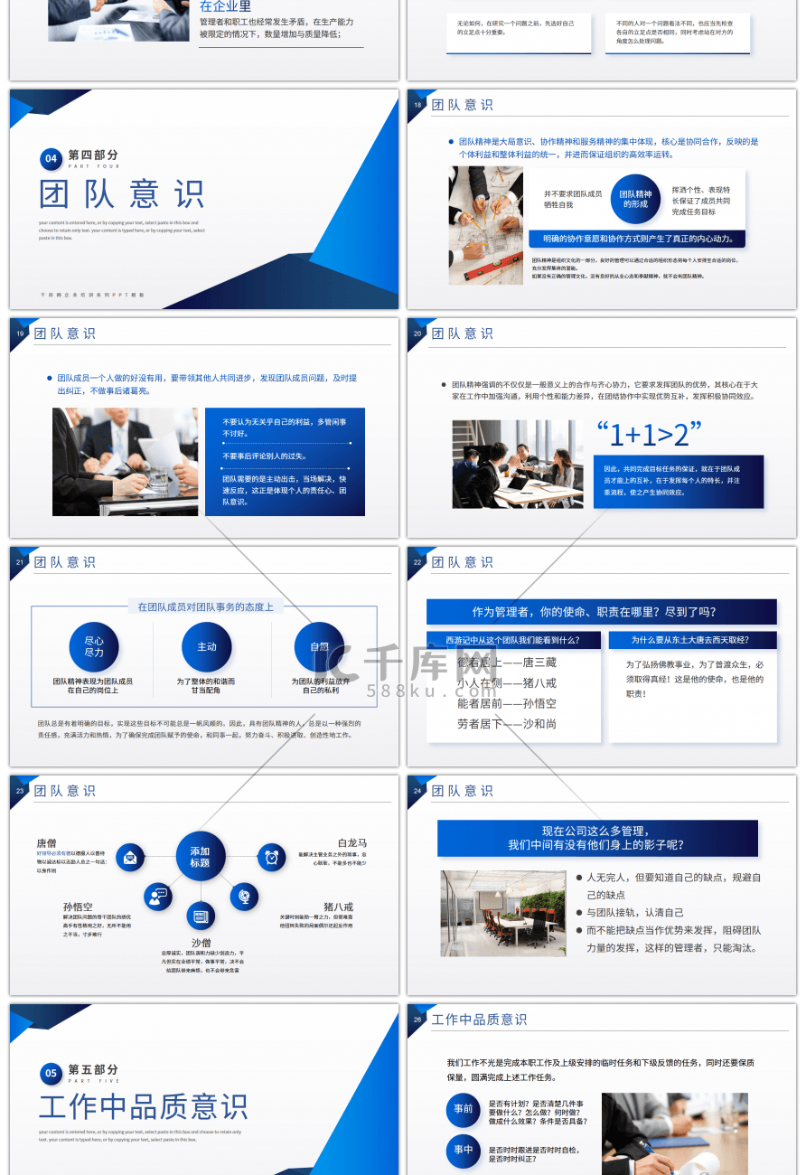 蓝色商务风企业中层管理培训课件PPT模板