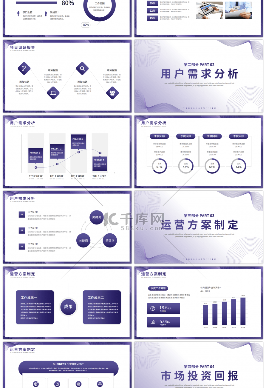紫色商务风商业项目计划书PPT模板
