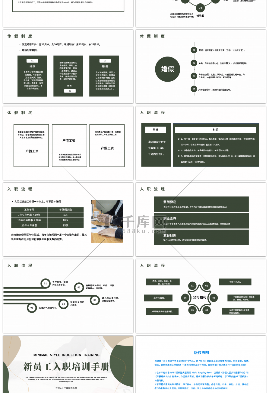 简约商务新员工入职培训手册PPT模板