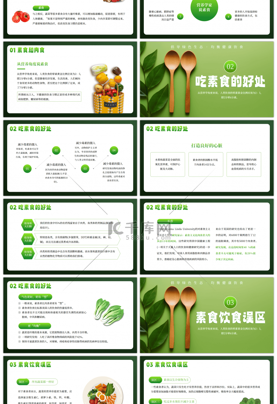 绿色国际素食日PPT模板